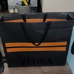 Zegna Black and Orange Men's Tote Bag